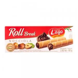 LAGO WAFER ROLL BREAK HAZELNUT 80G 