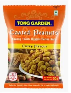 TONG GARDEN CURRY  FLAVOUR COATED PEANUTS 45G   