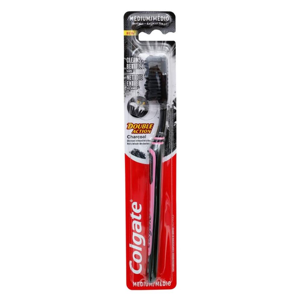 COLGATE TOOTHBRUSH DOUBLE ACTION CHARCOAL