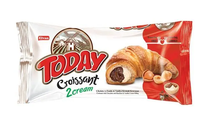 ELVAN TODAY CROISSANT 2 CREAM CHOCOLATE VANILLA 45GM