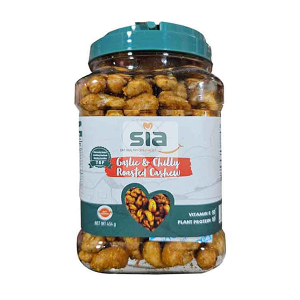 SIA GARLIC & CHILLI CASHEW NUTS JAR 454GM