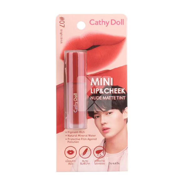 CATHY DOLL MINI LIP & CHEEK NO.7 BRIGHT BRICK
