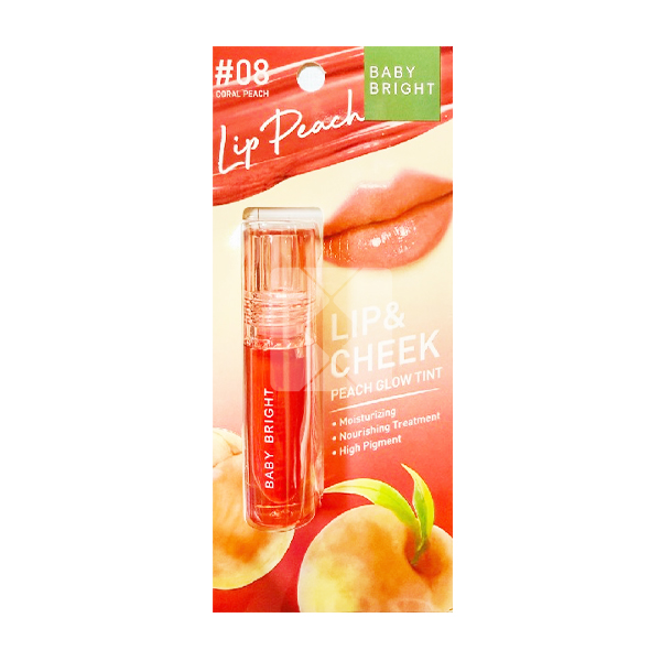 BABY BRIGHT LIP & CHEEK PEACH GLOW NO 8 CORAL PEACH