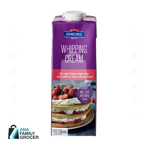 EMBORG UHT WHIPPING CREAM  35.1% 1LTR
