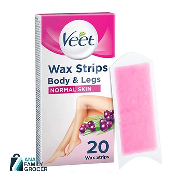 VEET WAX STRIPS NORMAL SKIN LEGS & BODY 20 WAX STRIP