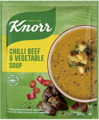 KNORR CHILLI BEEF &VEGETABLE SOUP 50G   