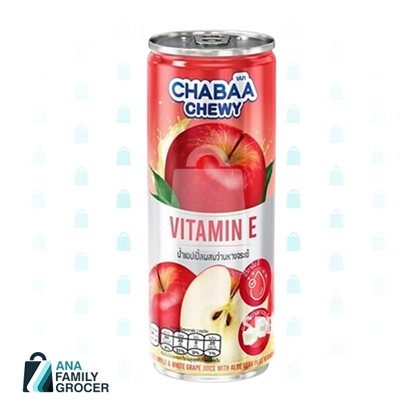 CHABAA CHEWY RED APPLE & WHITE GRAPE JUICE WITH ALOE 230ML 
