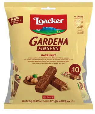 LOACKER GARDENA FINGERS HAZELNUT 125G  