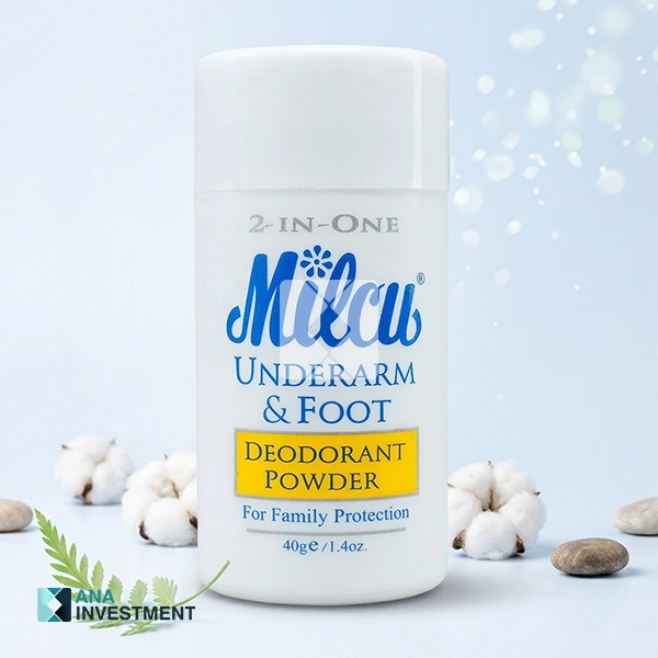 MILCU UNDERARM & FOOT DEODORANT POWDER 40G 