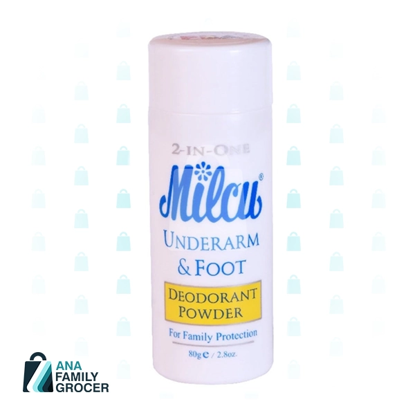 MILCU UNDERARM & FOOT DEODORANT POWDER 80G