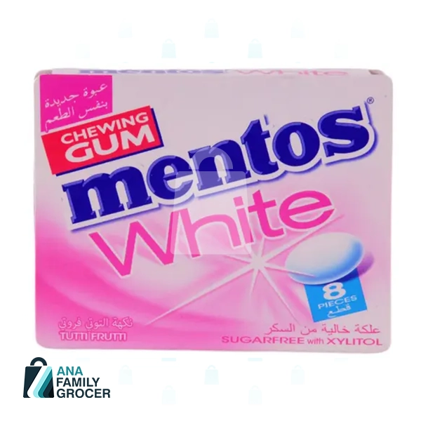 MENTOS GUM WHITE TUTTI FRUTTI 8