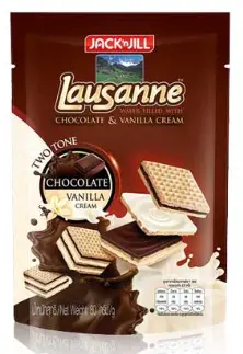 LAUSANNE WAFER CHOCOLATE VANILLA CREAM 70G