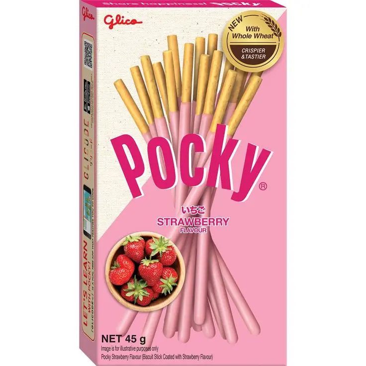 POCKY BISCUIT COATED WITH STRAWBERRY CREAM 45G