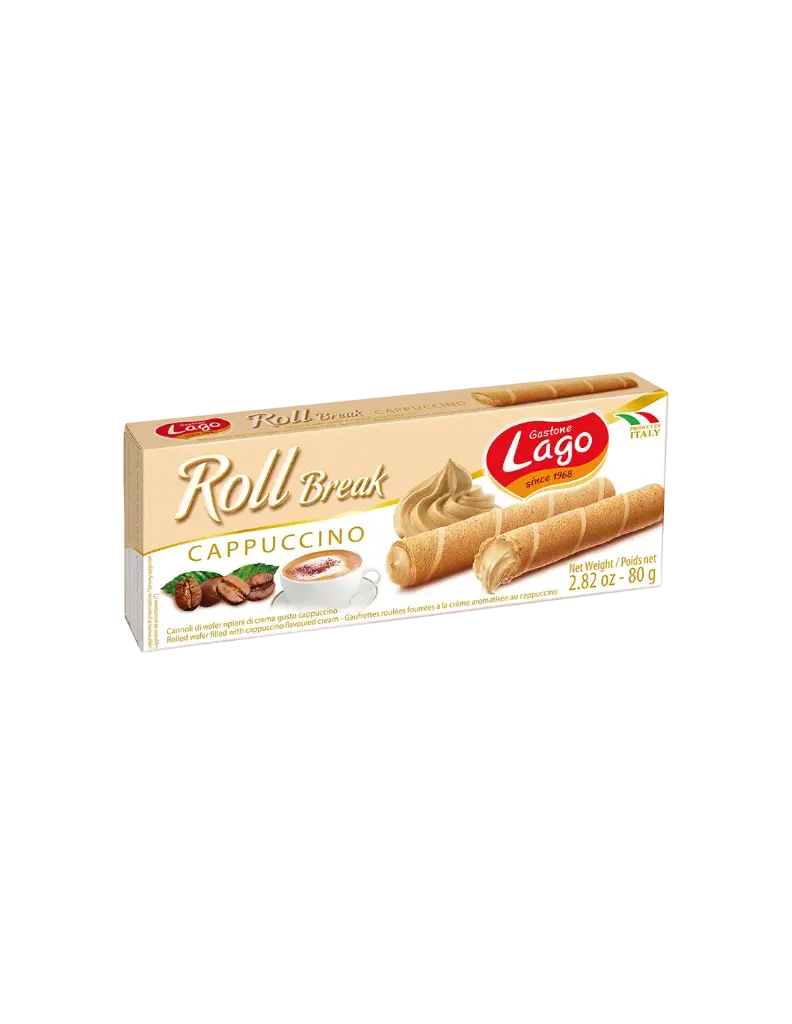LAGO WAFER ROLL BREAK CAPPUCCINO 80G