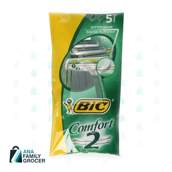 BIC DISPOSABLE RAZOR COMFORT 2 GREEN 5'S