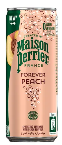 PERRIER MAISON FOREVER ZERO-PEACH SPARKLING DRINK 250ML CAN 