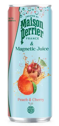 PERRIER MAISON CHIC PEACH & CHERRY SPARKLING DRINK 250ML CAN