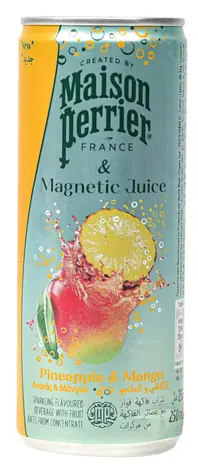 PERRIER MAISON CHIC PINEAPPLE & MANGO SPARKLING DRINK 250ML CAN 