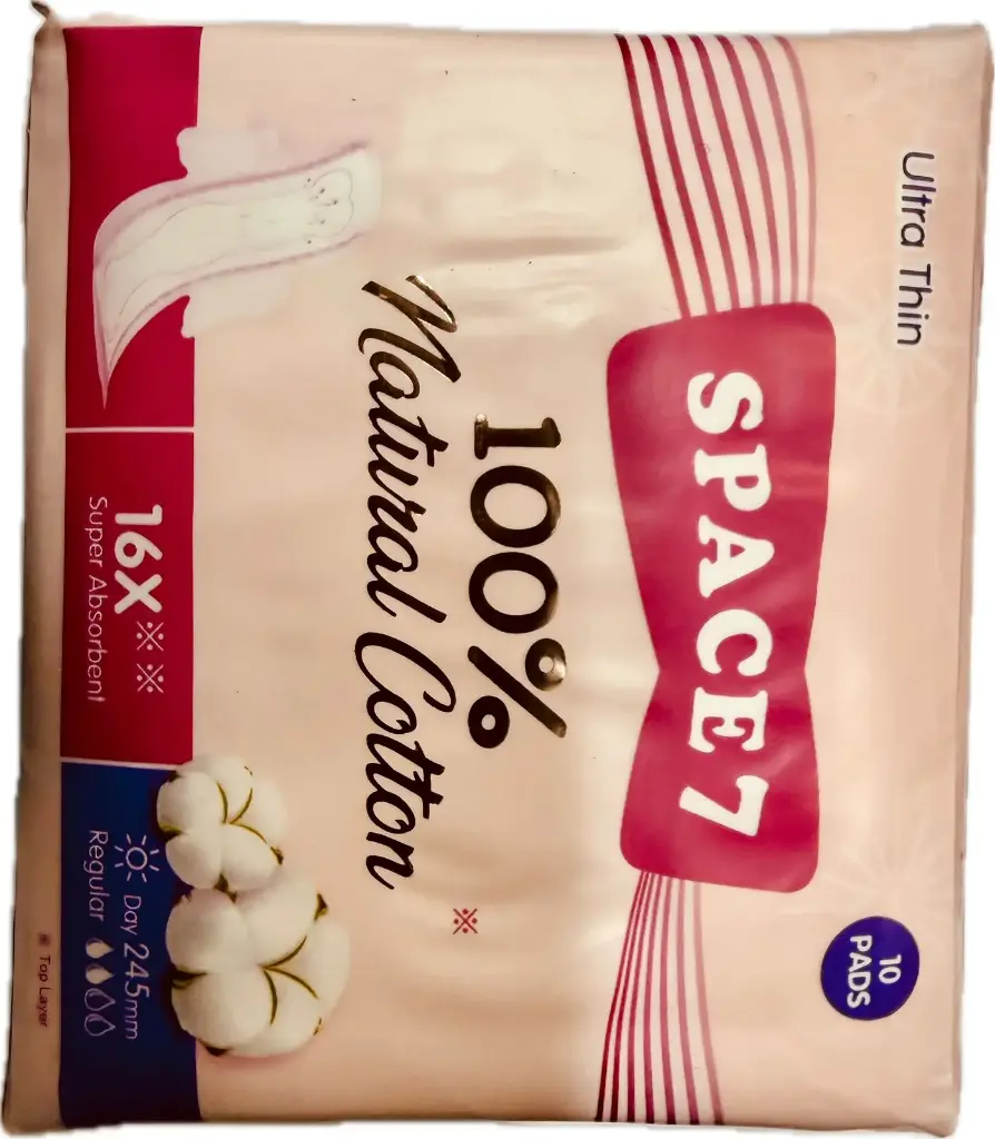 SPACE 7 ULTRA THIN 100 % NATURAL COTTON 10PCS