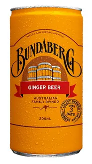 BUNDABERG GINGER BEER SLIMLINE CAN 200ML