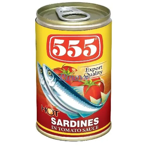 555 SARDINES IN TOMATO SAUCE WITH CHILLI 155G 