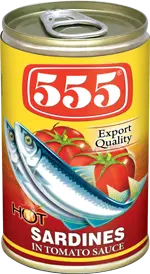 555 SARDINES IN TOMATO SAUCE (HOT) 155G 