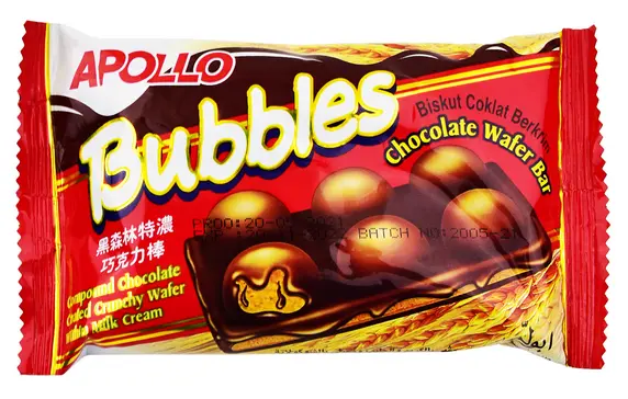 APOLLO BUBBLES CHOCOLATE WAFER BAR 32G