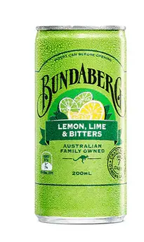 BUNDABERG LEMON , LIME&BITTERS  SLIMLINE CAN 200ML  