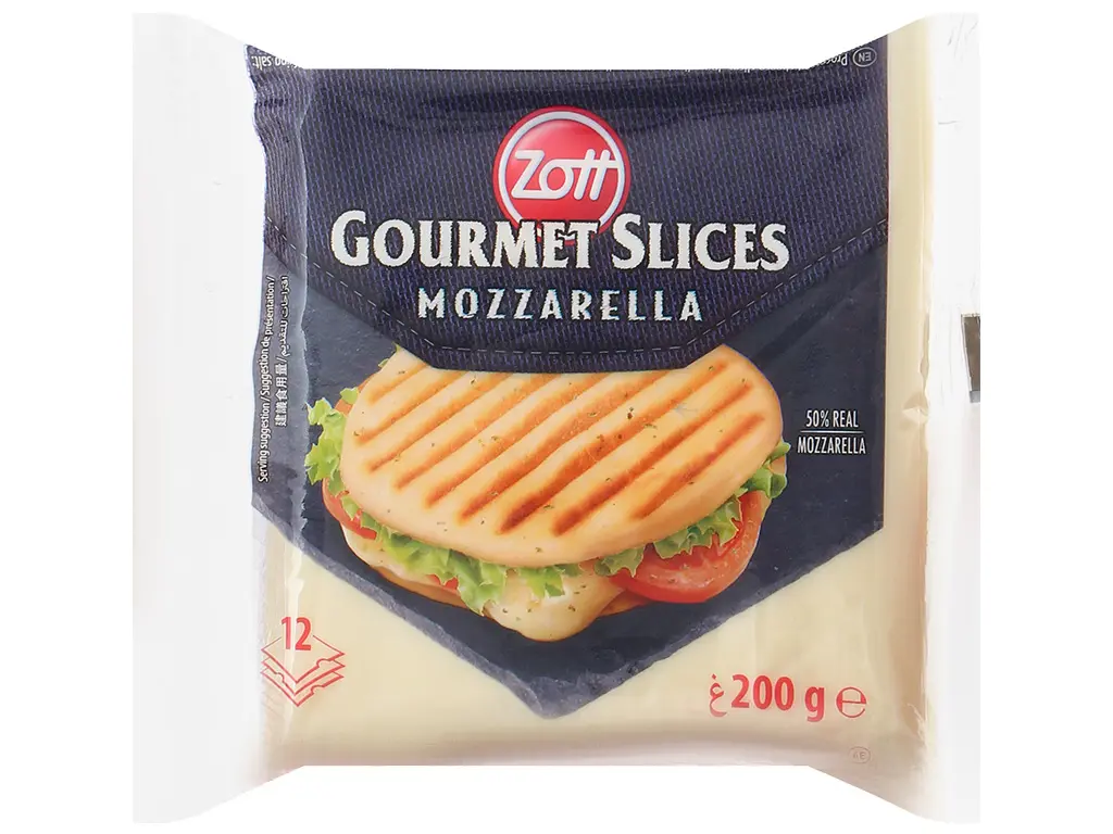 ZOTT PROCESSED MOZZARELLA CHEESE SLICE 200G