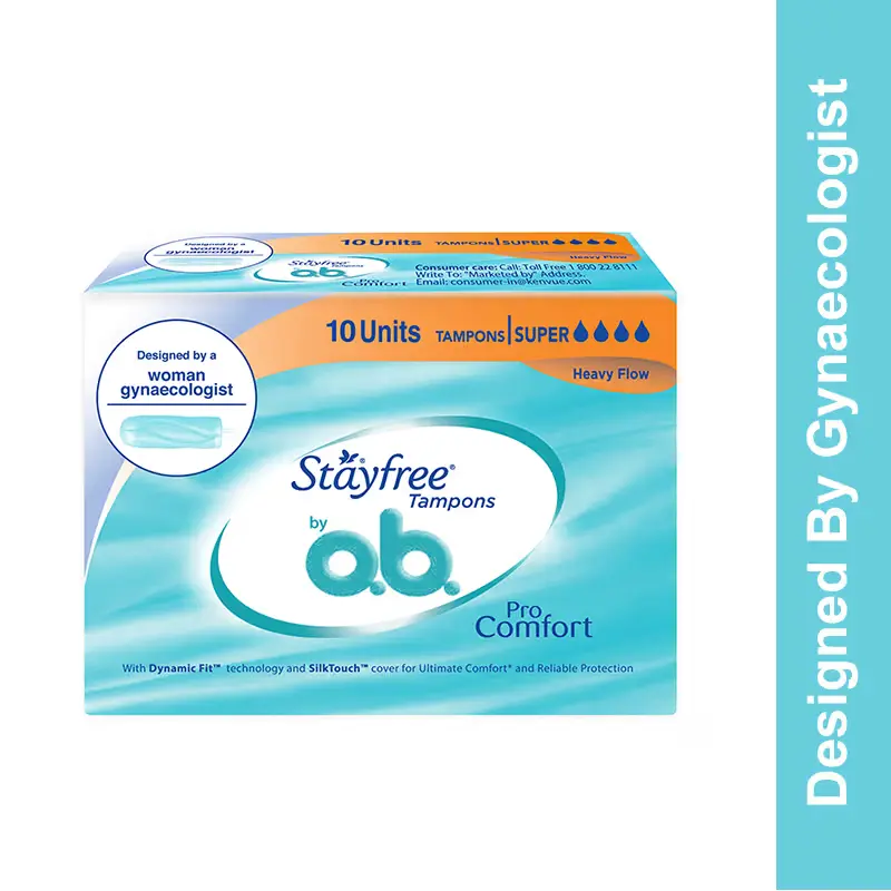 STAYFREE OB PRO COMFORT TAMPONS FOR HEAVY FLOW 10 PADS