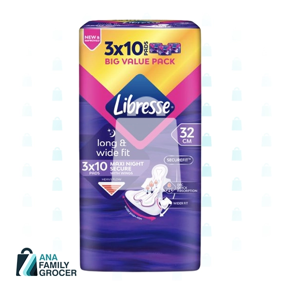 LIBRESSE MAXI NIGHT SECURE WINGS BVP 32CM