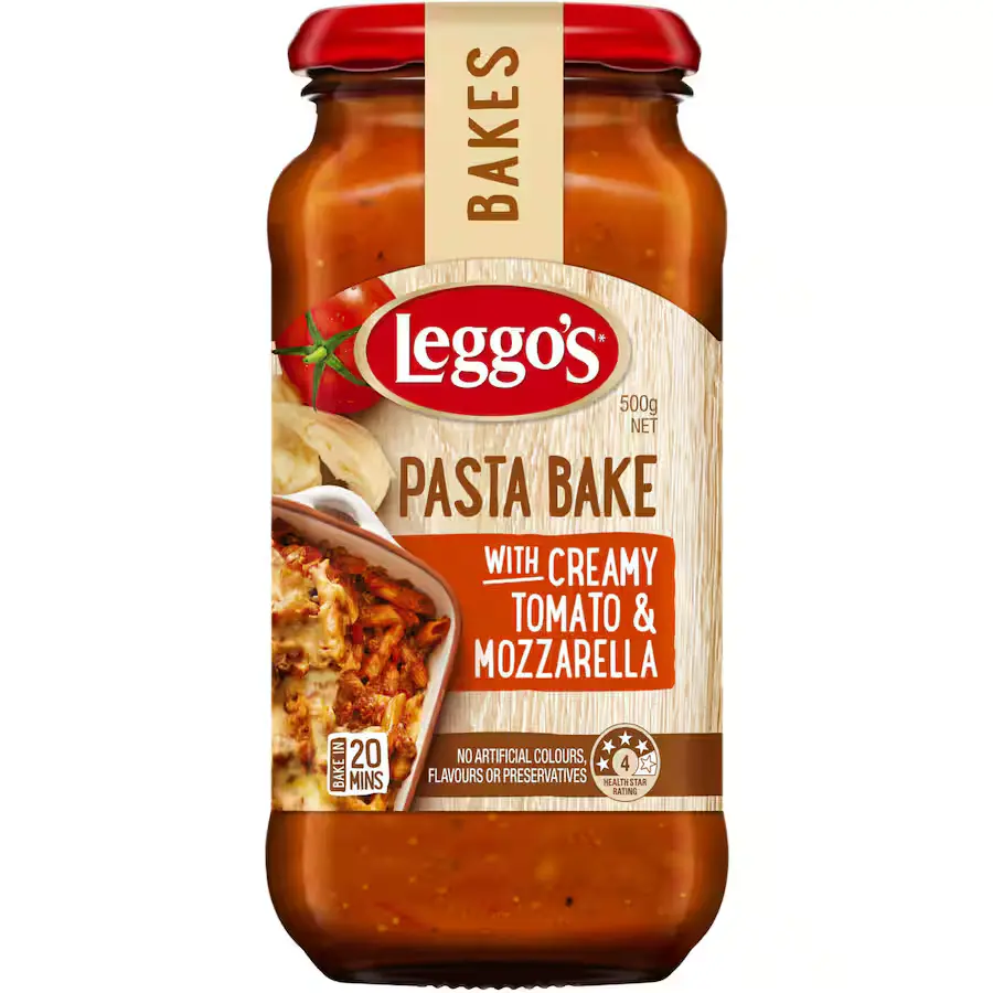 LEGGOS PASTA BAKE WITH CREAMY TOMATO & MOZZARELLA 500G
