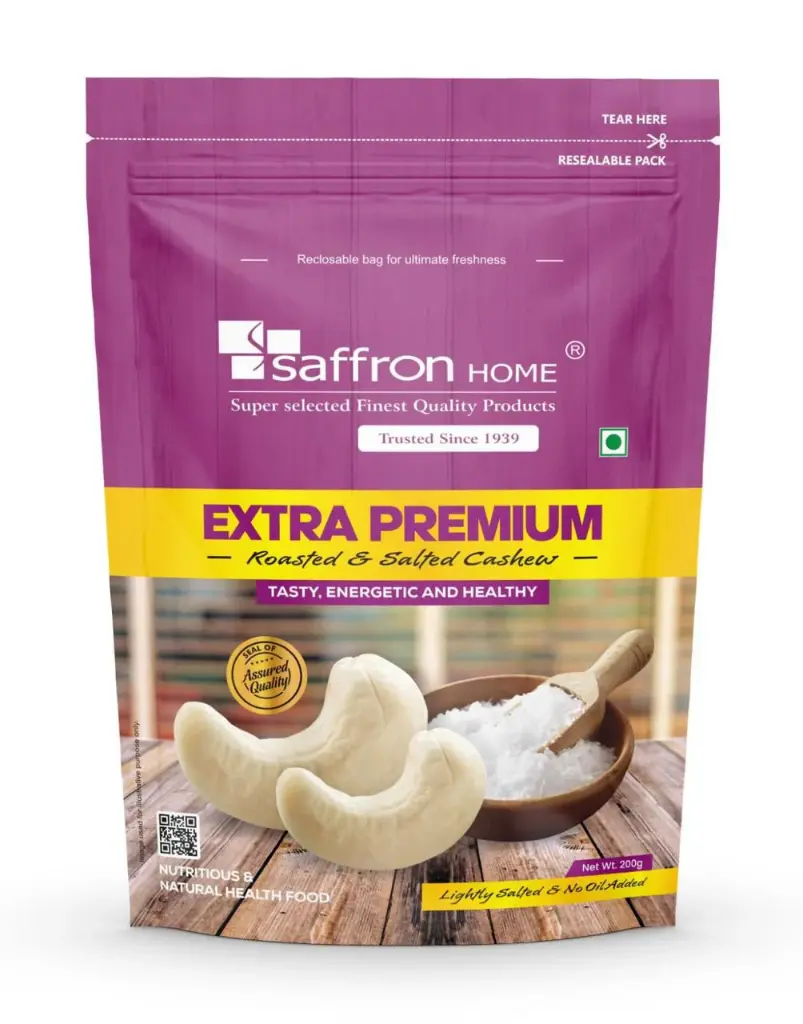 SAFFRON HOME ROASTED & SALTED CASHEW 200G 