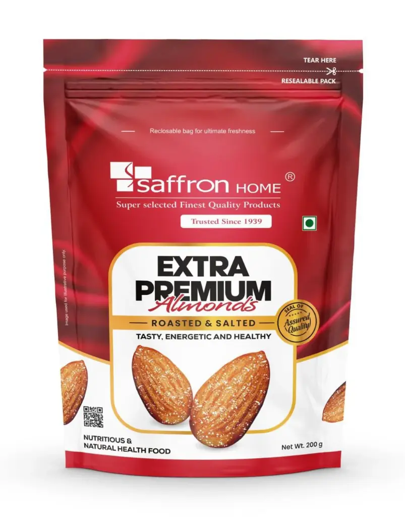 SAFFRON HOME ROASTED ALMONDS 200G 