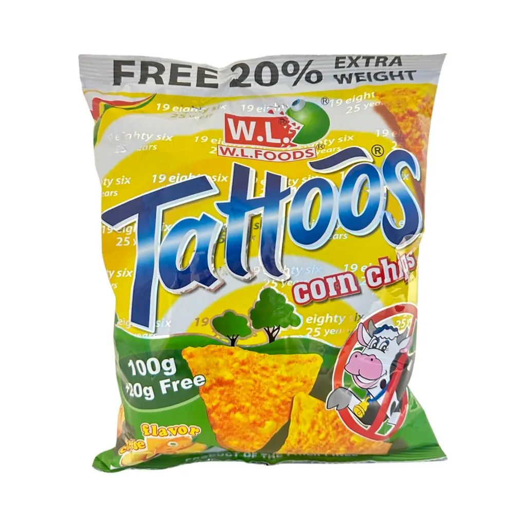 W.L. CORN CHIPS TATTOOS CHEESE 320G