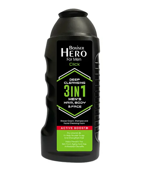 BOXISER HERO FOR MEN 3 IN 1 MEN HAIR, BODY & FACE - CLICK 300ML