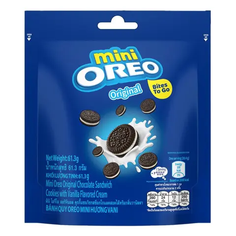 OREO BISCUIT VANILLA CREME POUCH 61.3G