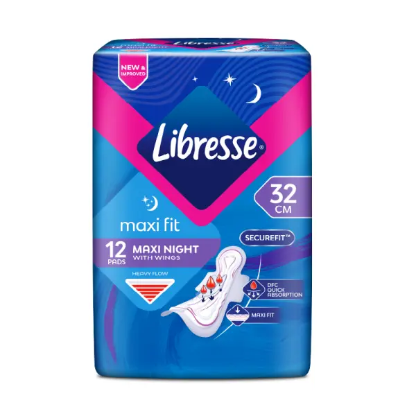 LIBRESSE MAXI FIT NIGHT SECURE WINGS 32cm