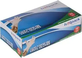 HOT PACK CLEAR POWDER FREE VINYL GLOVES BOX (100PCS)