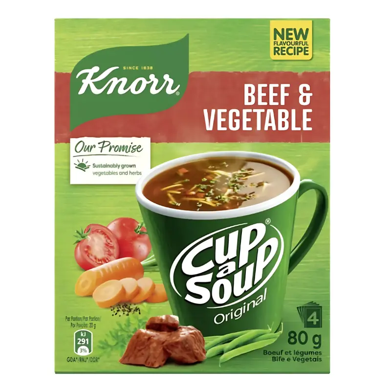KNORR CUP-A-SOUP REGILAR BEEF & VEGETABLE 80G 