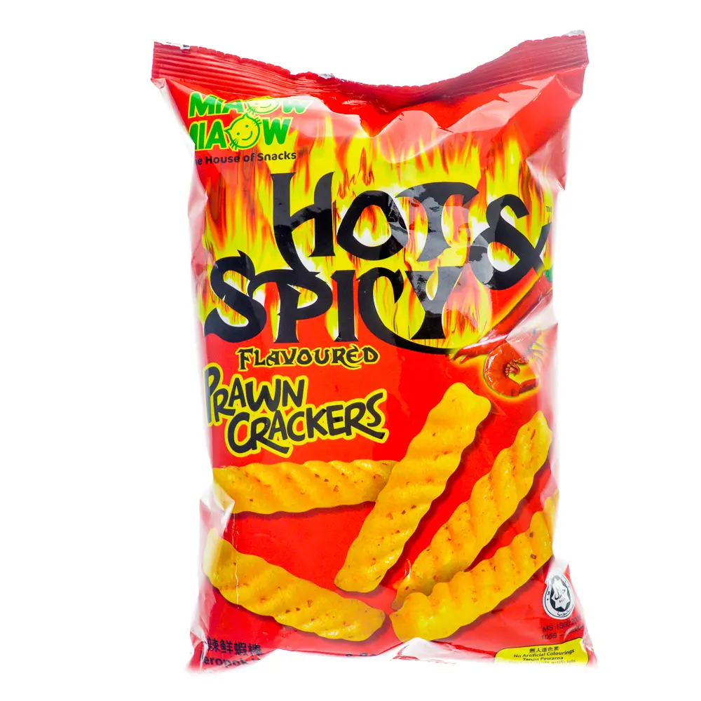 MIAOW MIAOW HOT & SPICY PRAWN CRACKERS 60G