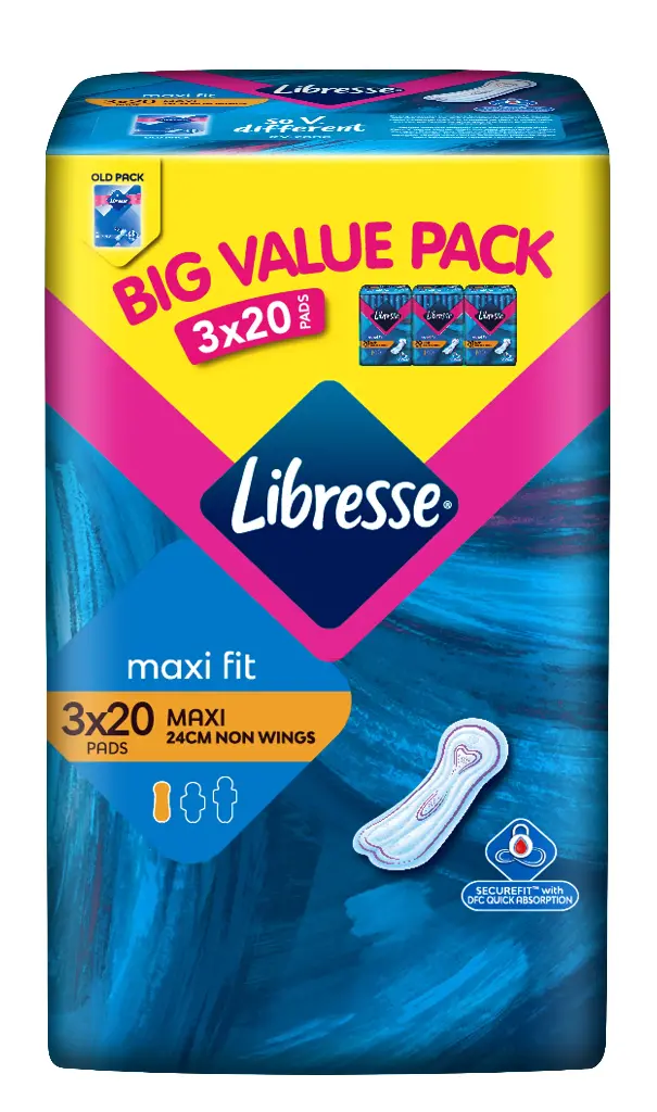 LIBRESSE MAXI FIT 24CM - 3X20's x 8PKT