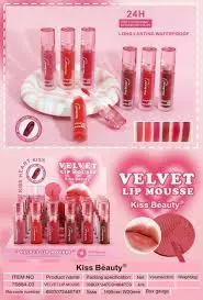 KISS BEAUTY VELVET LIP MOUSSE GLOSS MIXED SHADE 4ML