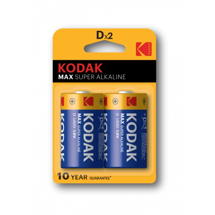 KODAK BATTERY ALKALINE CARD D 2NOS