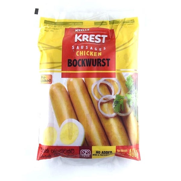 KEELLS KREST CHICKEN SAUSAGES BOCKWURST 400G
