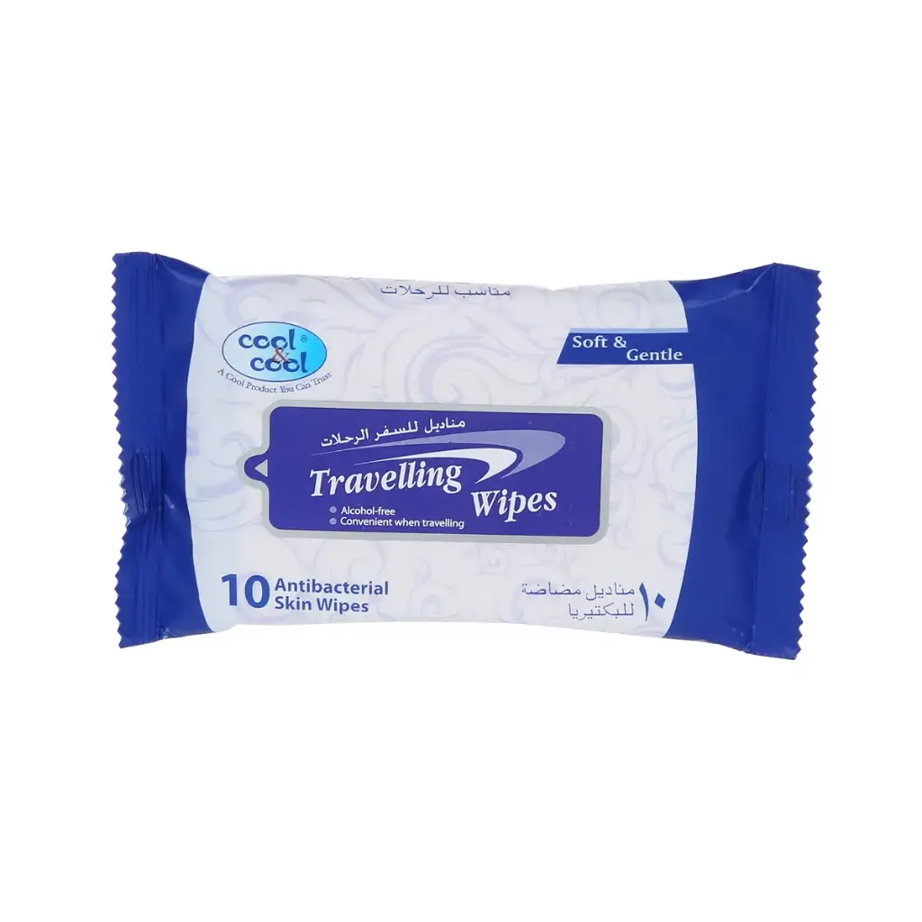 COOL & COOL TRAVELLING WIPES 10 SHEET