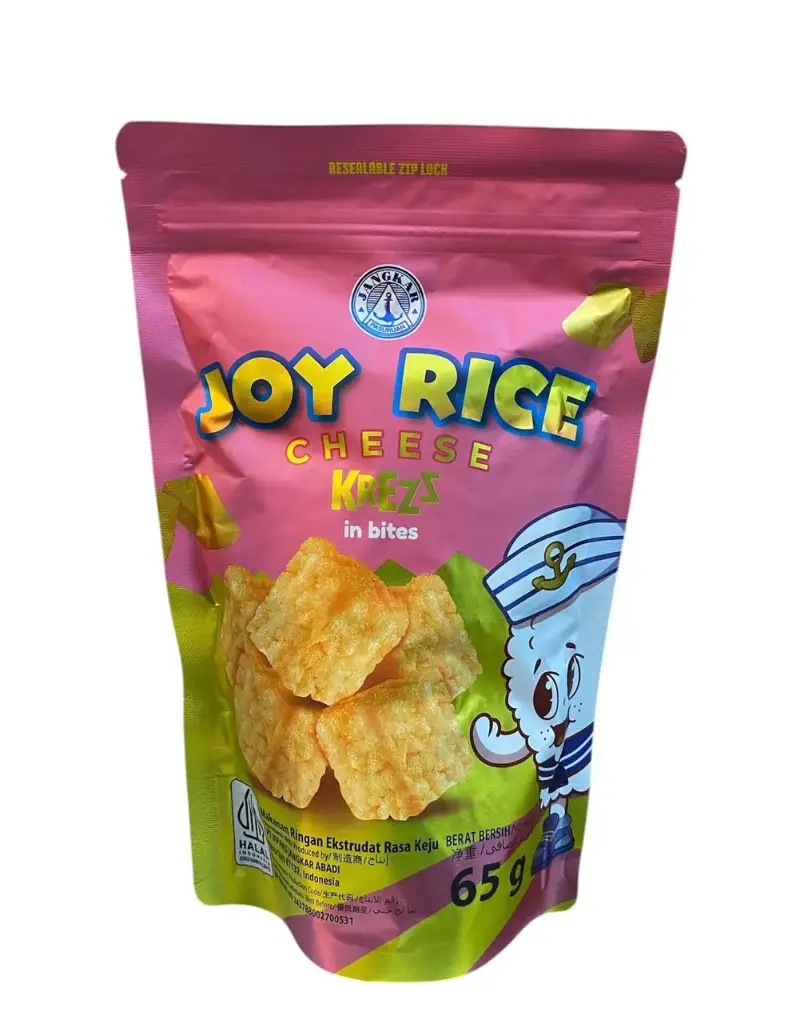 JOY RICE CRACKER POUCH CHEESE 65G