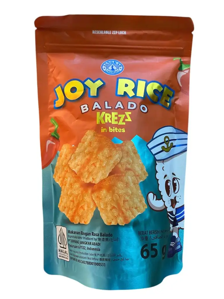 JOY RICE CRACKER POUCH BALADO 65G