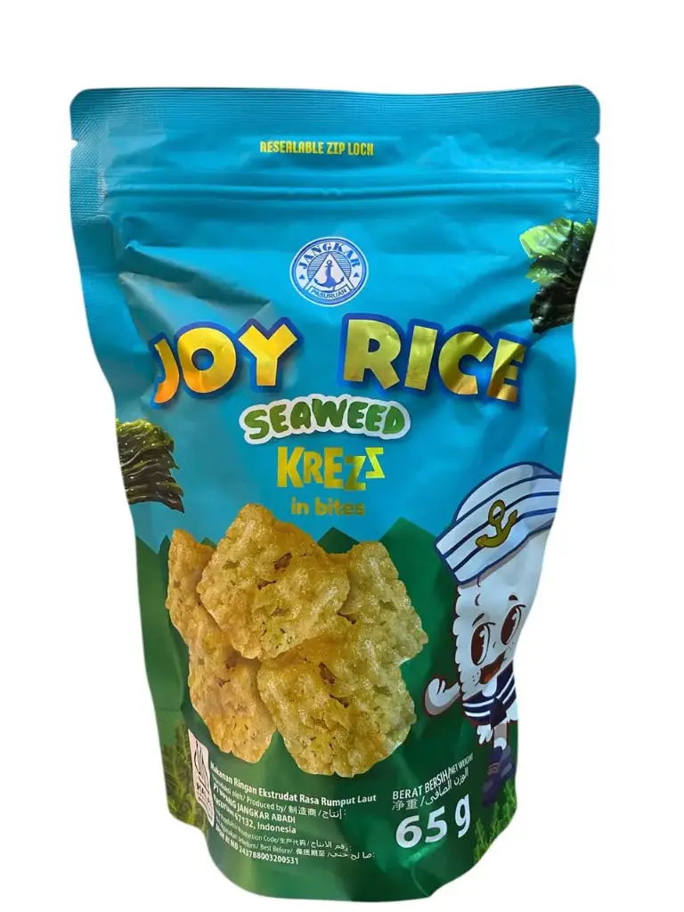 JOY RICE CRACKER POUCH SEAWEED 65G