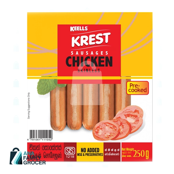 KEELLS KREST CHICKEN SAUSAGES SKINLESS 250G
